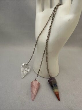 Handmade Multi-Stone Pendulums  — Clear, Rose, and Chakra Gemstones